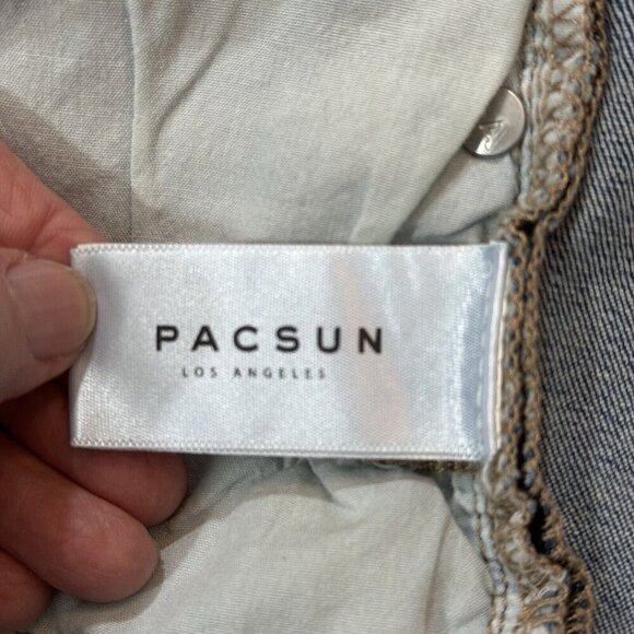 PACSUN Jeans Jegging Womens Sz 28 Blue Hi-Rise Ankle Leather Laced Sides Skinny - Picture 10 of 15